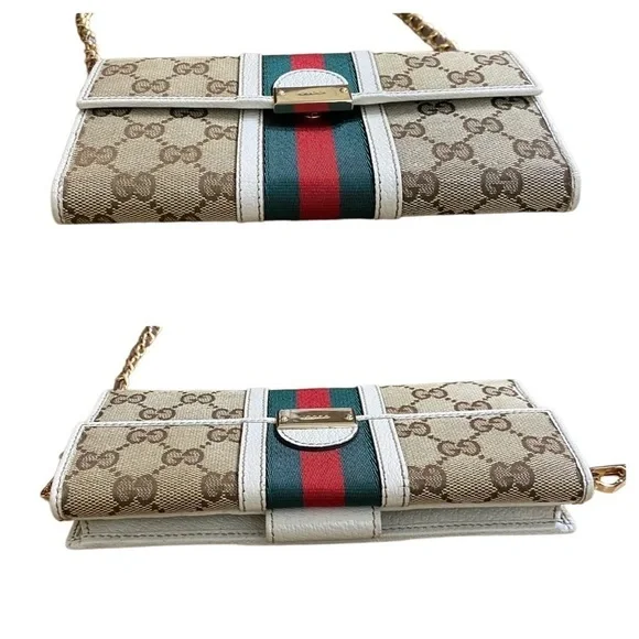 GUCCI GG Sherry Line Canvas Leather Wallet to Crossbody Bag ๐ผ - Picture 12 of 15